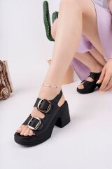 Topuklu Kadın Çift Tokalı Sandalet