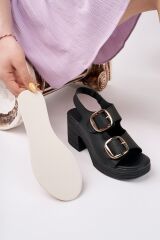 Topuklu Kadın Çift Tokalı Sandalet