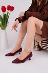 Kadın Yandan Tokalı Kısa Ökçeli Topuklu Ayakkabı