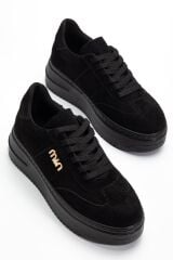 Kadın Kalın Taban Mın Tokalı Sneaker SİYAH SÜET - 40