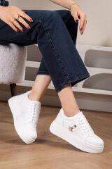 Kadın Kelebek Yıldız Tokalı Kalın Taban Sneaker
