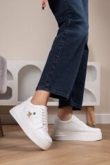 Kadın Kelebek Yıldız Tokalı Kalın Taban Sneaker