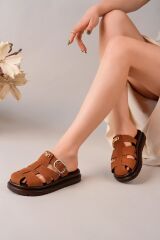 Kadın Gladyatör Önü Kapalı Tokalı Terlik