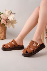 Kadın Gladyatör Önü Kapalı Tokalı Terlik