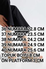 Kadın Bej Süet Topuklu Çift Tokalı Terlik BEJ SÜET - 39